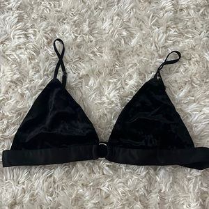 Black velvet bralette